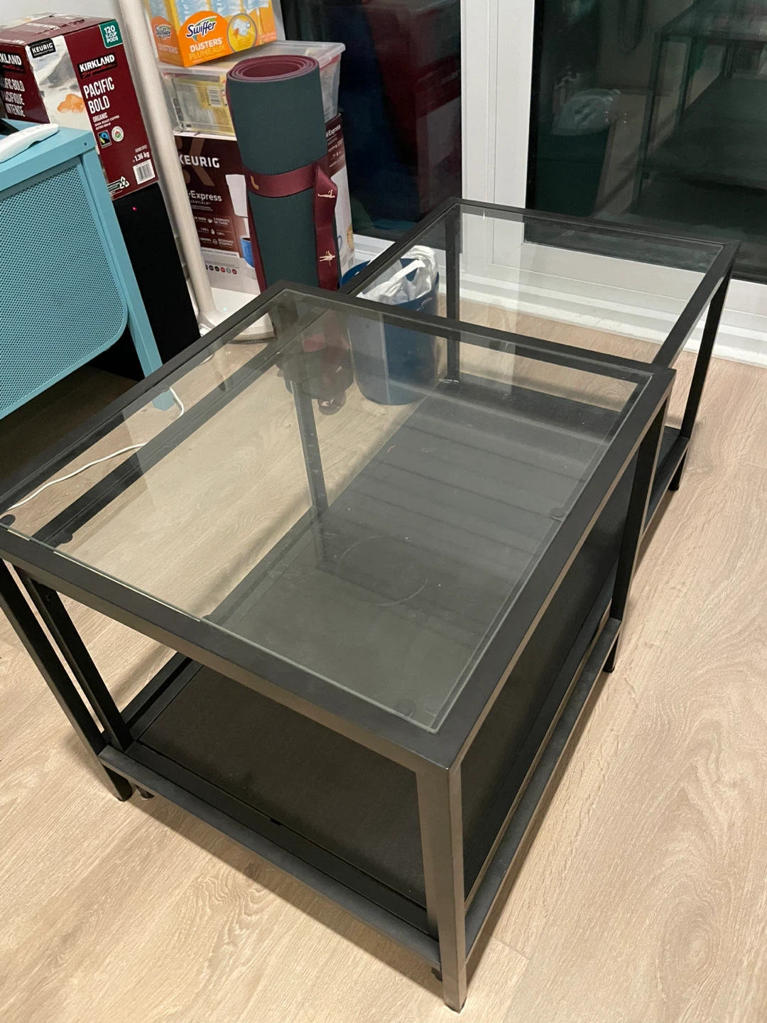 IKEA VITTSJÖ Nesting Coffee Table - Black/Glass