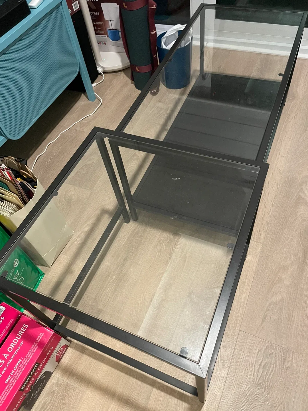 IKEA VITTSJÖ Nesting Coffee Table - Black/Glass image indicator(3)