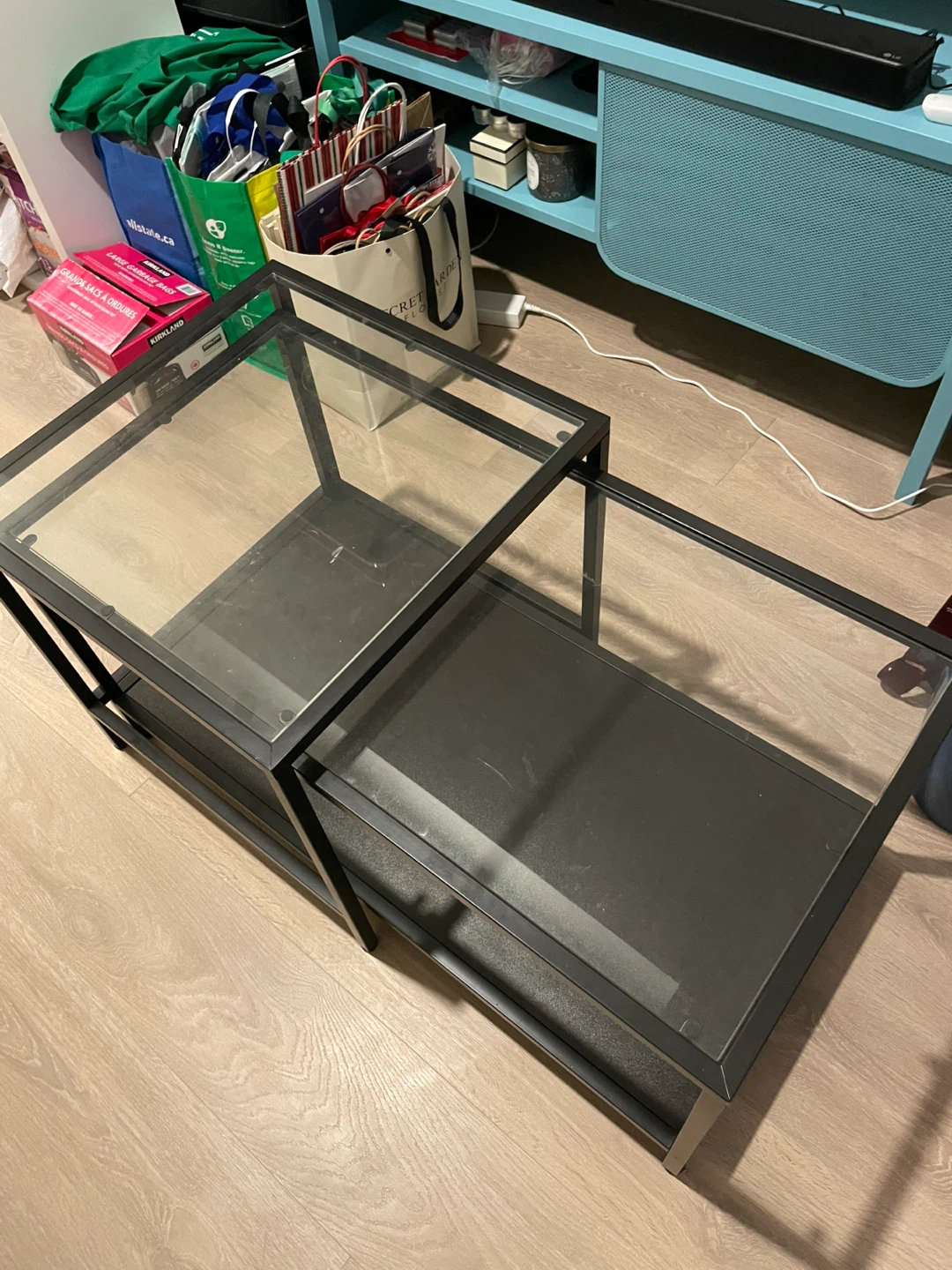 IKEA VITTSJÖ Nesting Coffee Table - Black/Glass - photo 2