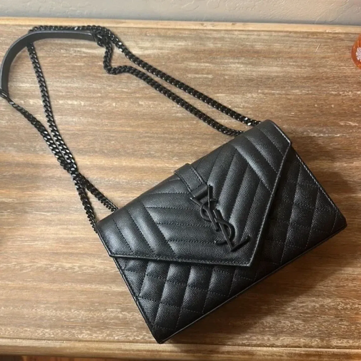 Saint Laurent YSL Black Chain Wallet