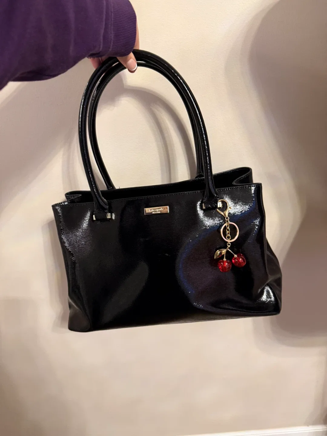 Kate Spade Black Patent Leather Tote Bag image indicator(3)
