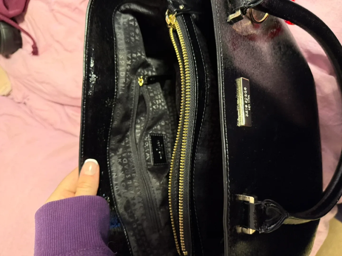 Kate Spade Black Patent Leather Tote Bag image indicator(5)