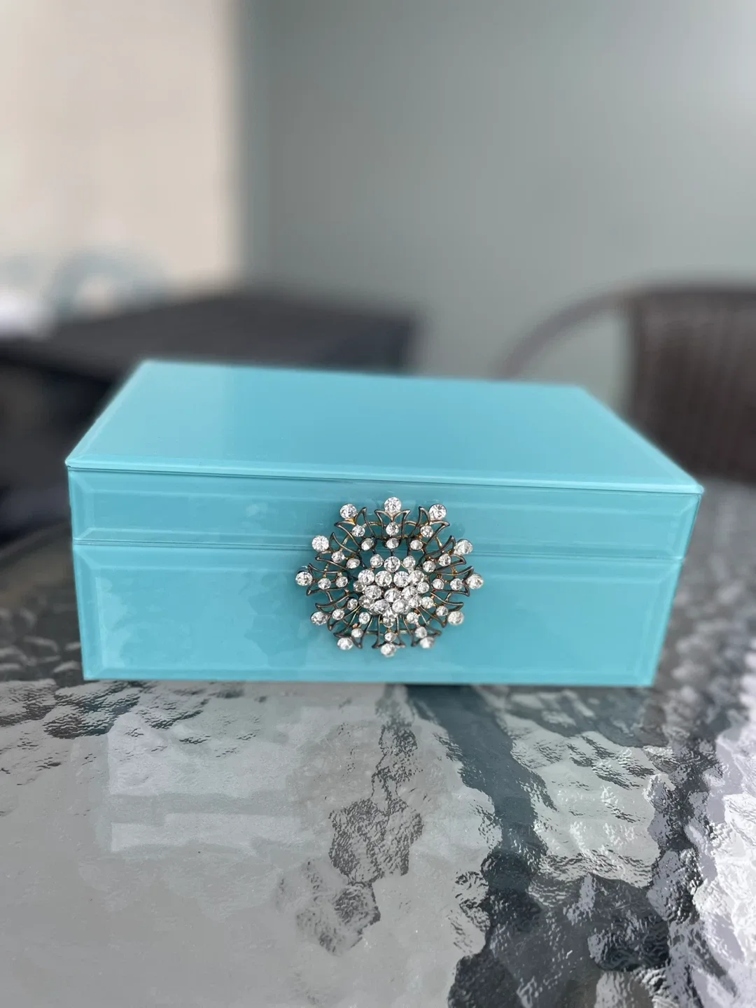 Turquoise Decorative Box with Jewel Clasp thumbnail