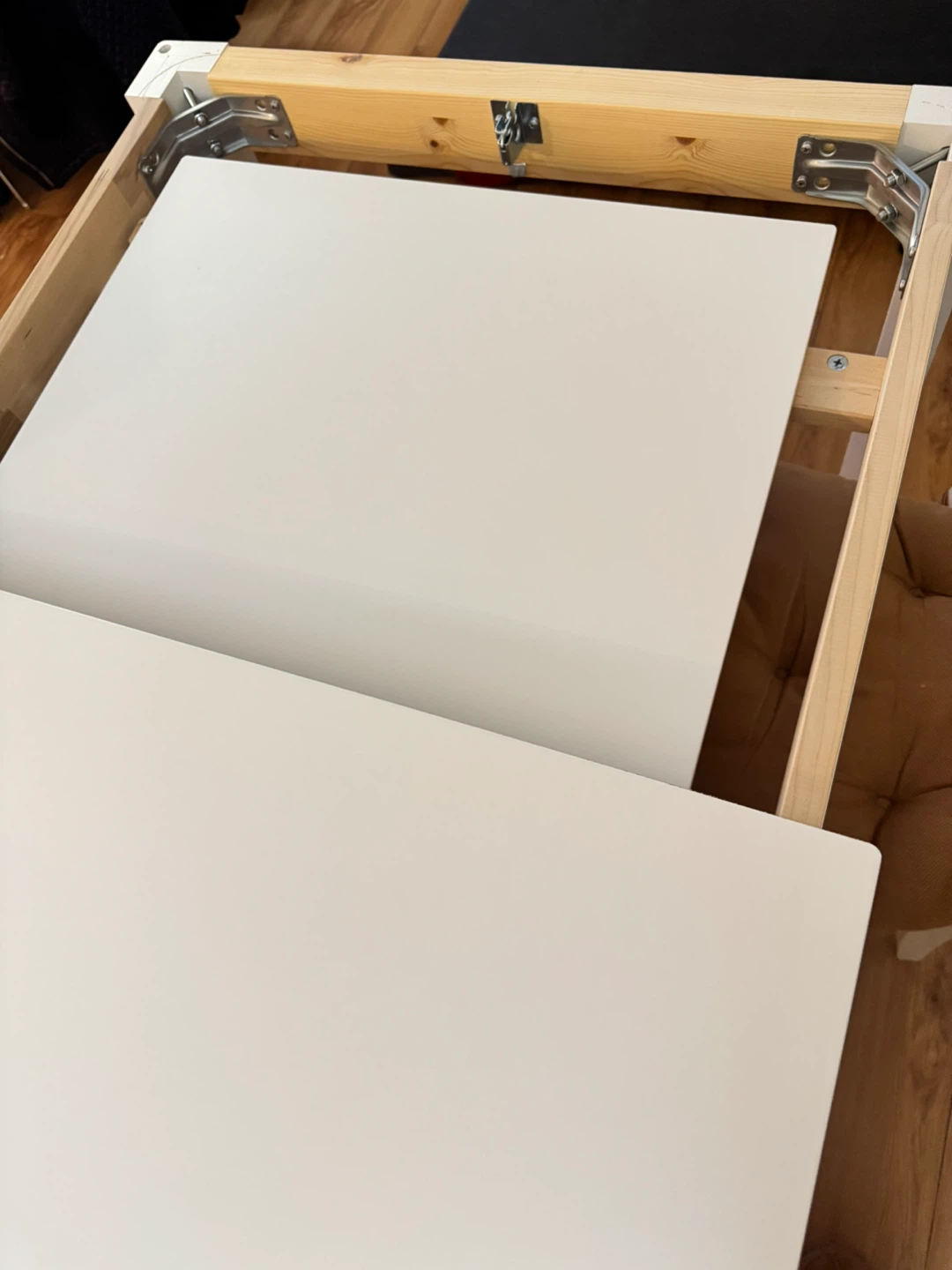 Extendable White Dining Table with 4 Chairs - photo 3
