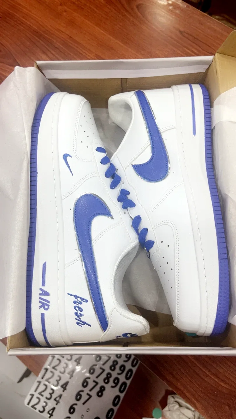 Nike Air Force 1 Fresh White/Blue Sneakers image indicator(6)