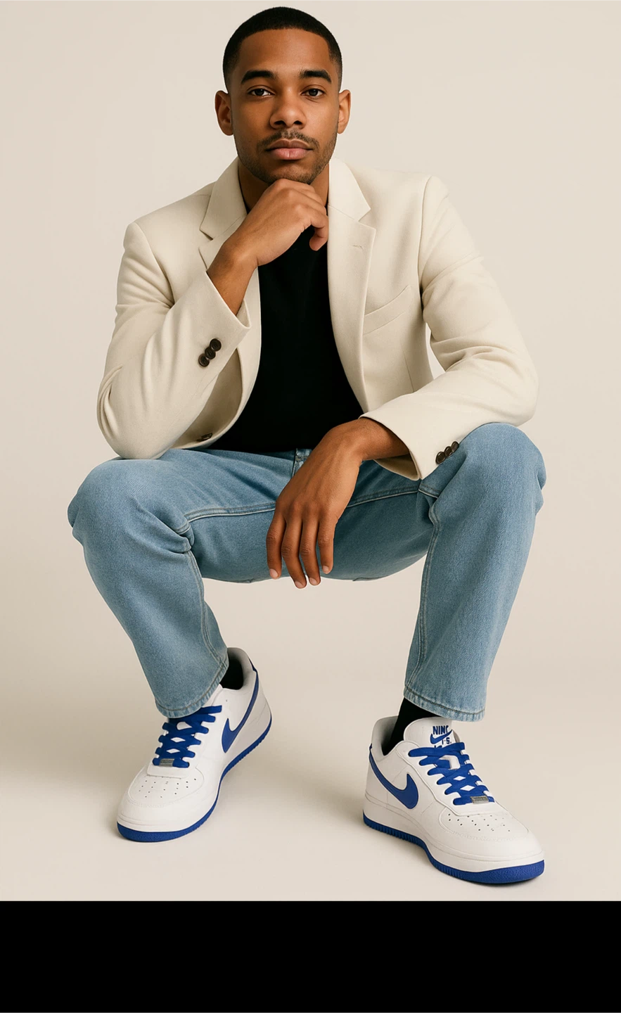 Nike Air Force 1 Fresh White/Blue Sneakers