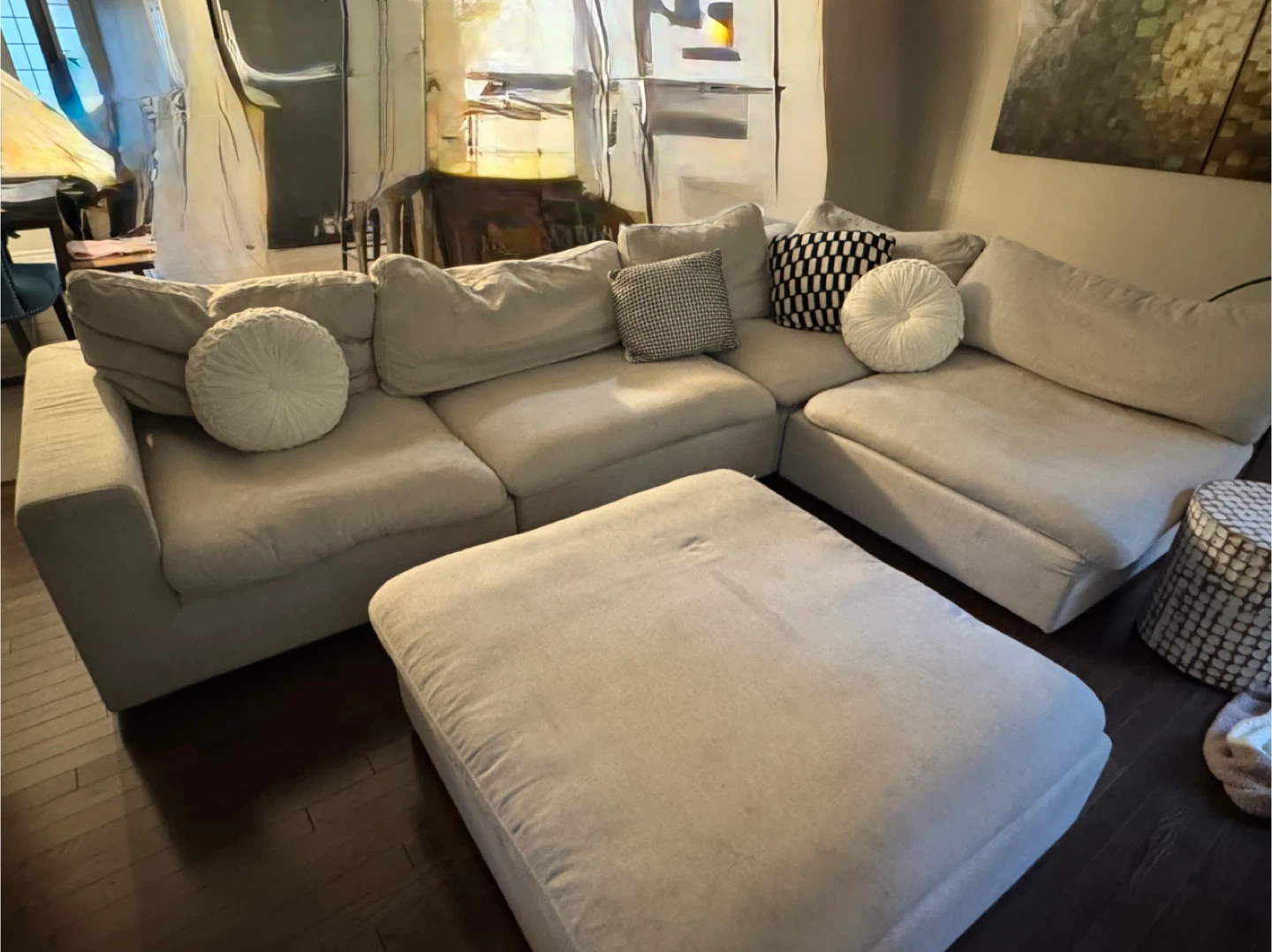 Structure Beige Modular Sofa with Ottoman - photo 2