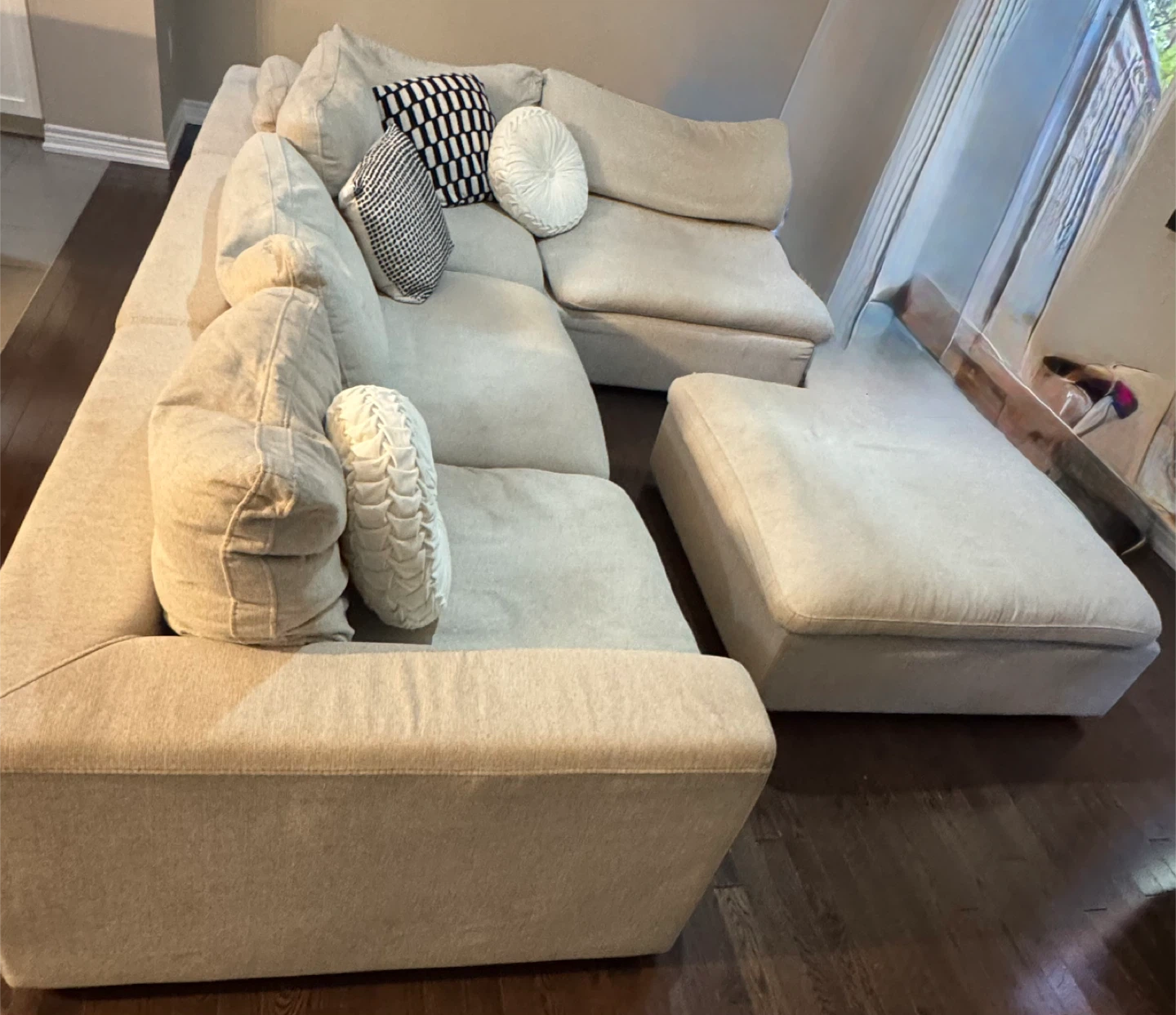 Structure Beige Modular Sofa with Ottoman