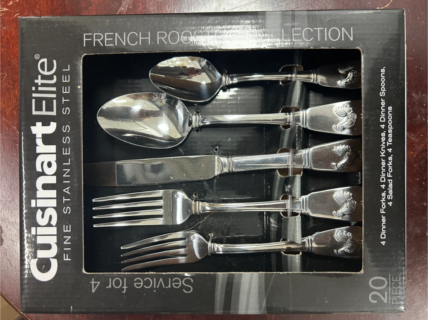 Cuisinart Elite French Rooster 20-Piece Flatware Set