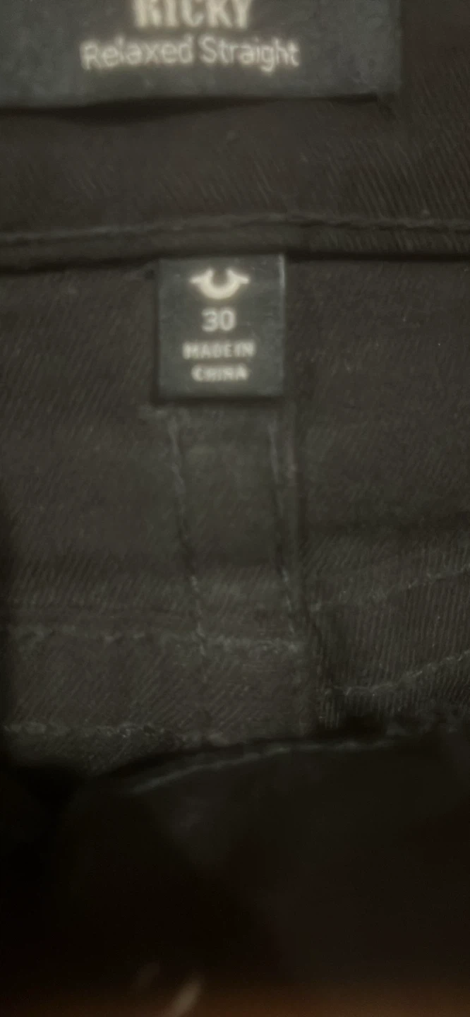 True Religion Ricky Relaxed Straight Black Jeans Size 30 - photo 5