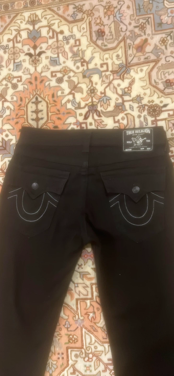 True Religion Ricky Relaxed Straight Black Jeans Size 30 - photo 2