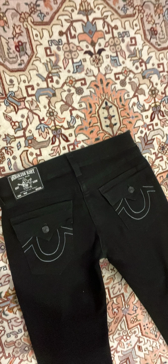True Religion Ricky Relaxed Straight Black Jeans Size 30