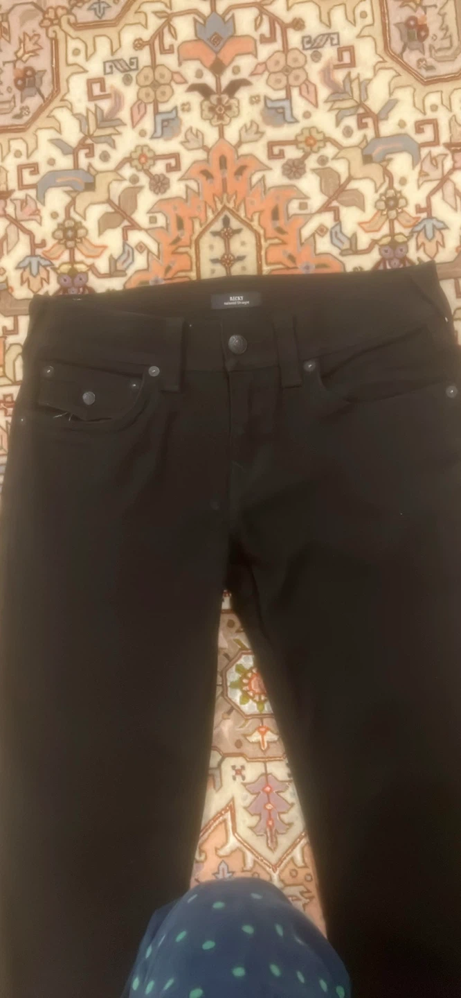 True Religion Ricky Relaxed Straight Black Jeans Size 30 - photo 3