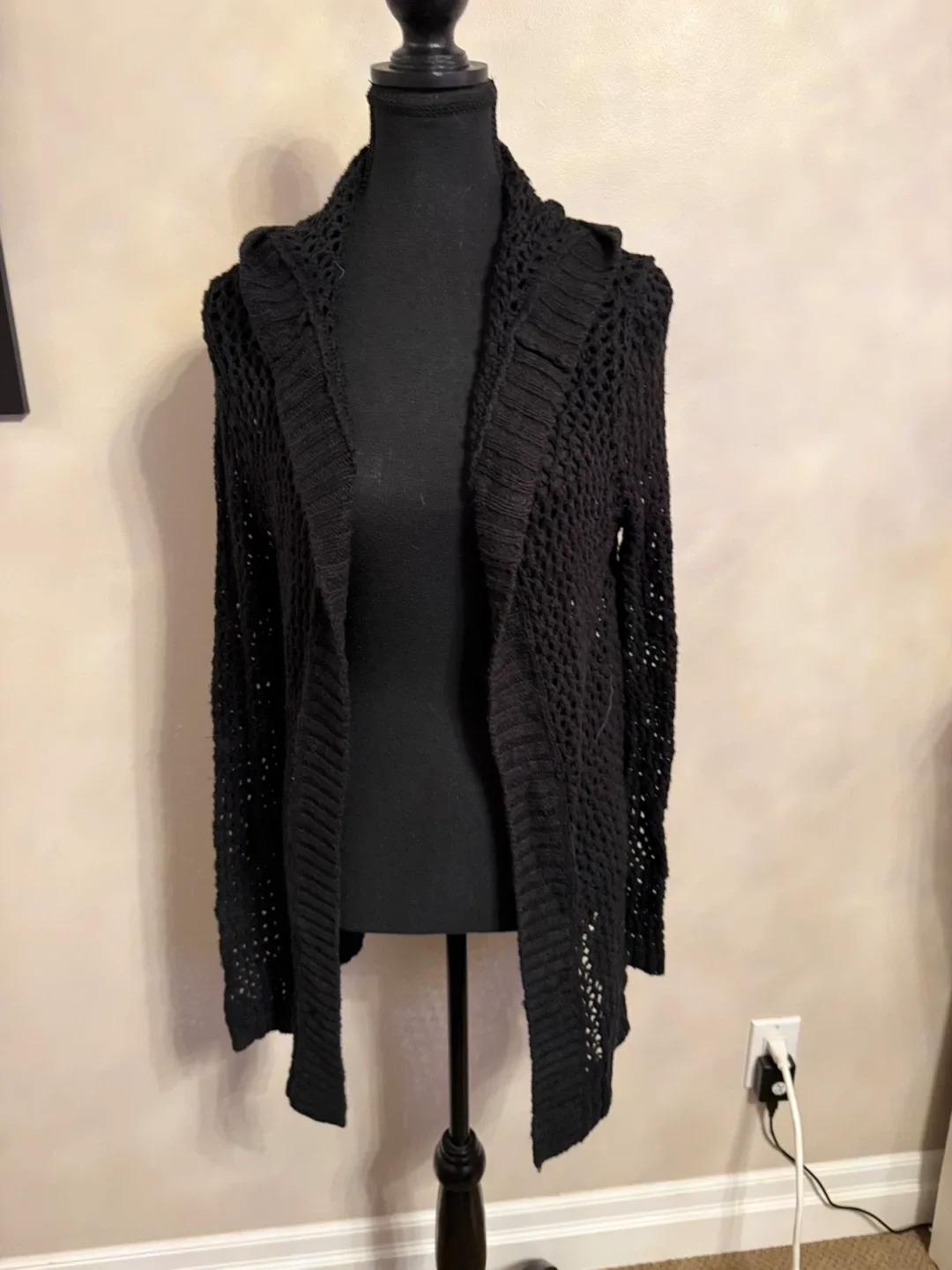 Hollister Black Knit Cardigan thumbnail