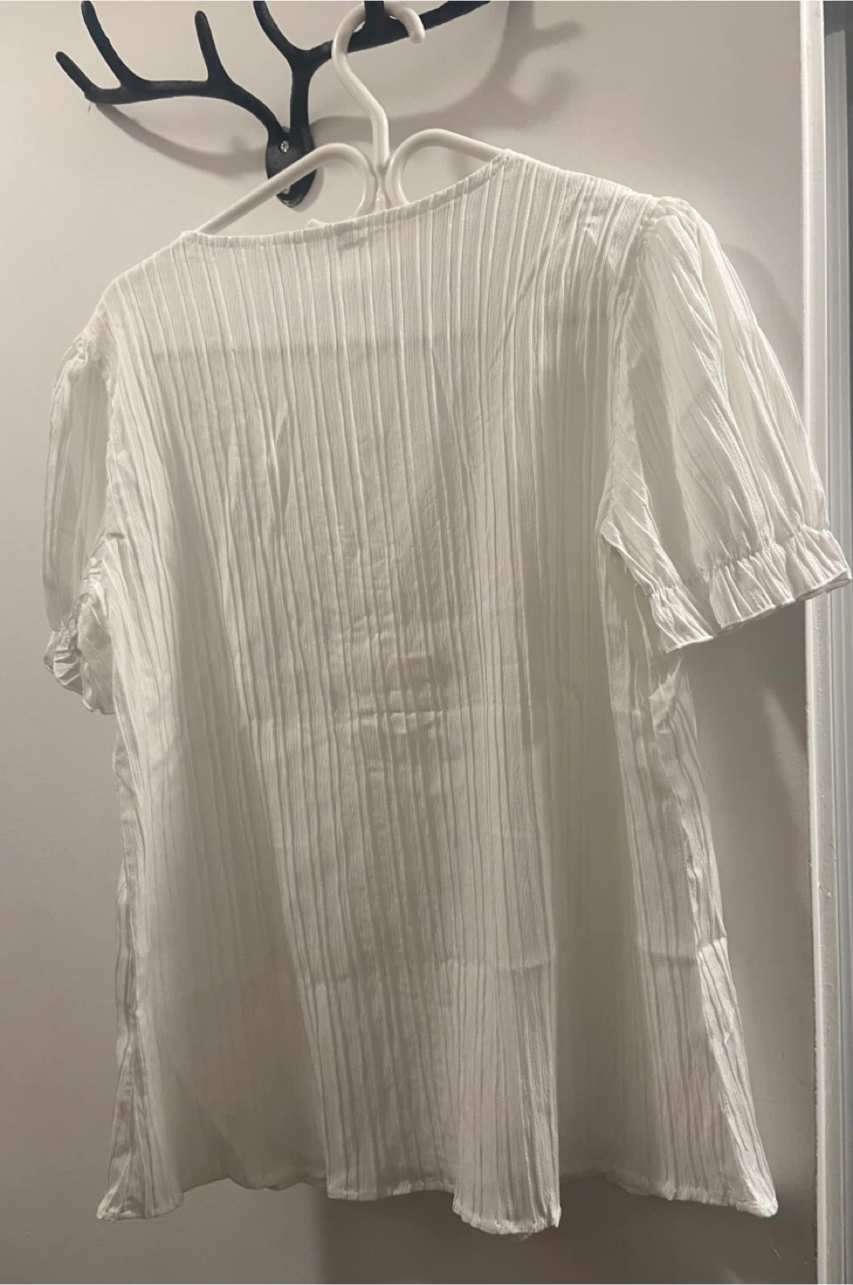 NEW White Lace Trim Blouse - Size L - photo 2