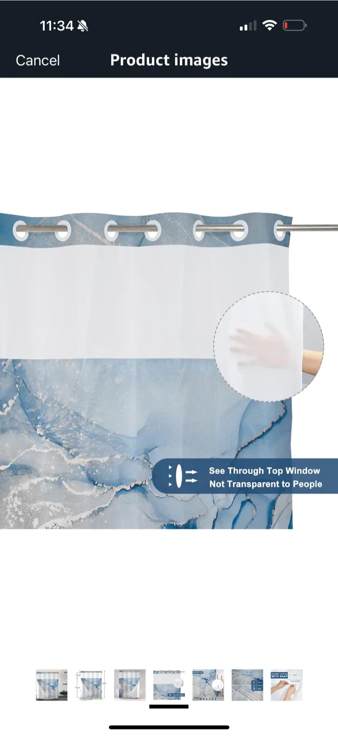 Blue Marble Shower Curtain 71x74 inches image indicator(2)