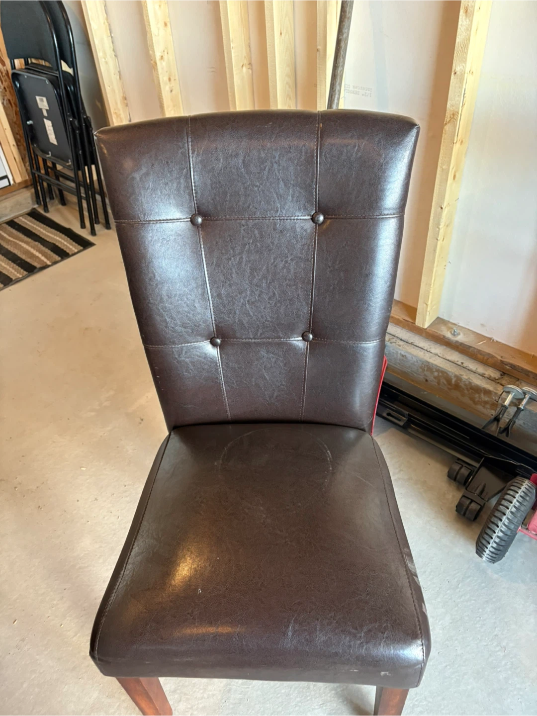 Brown Leather like  Dining Chair