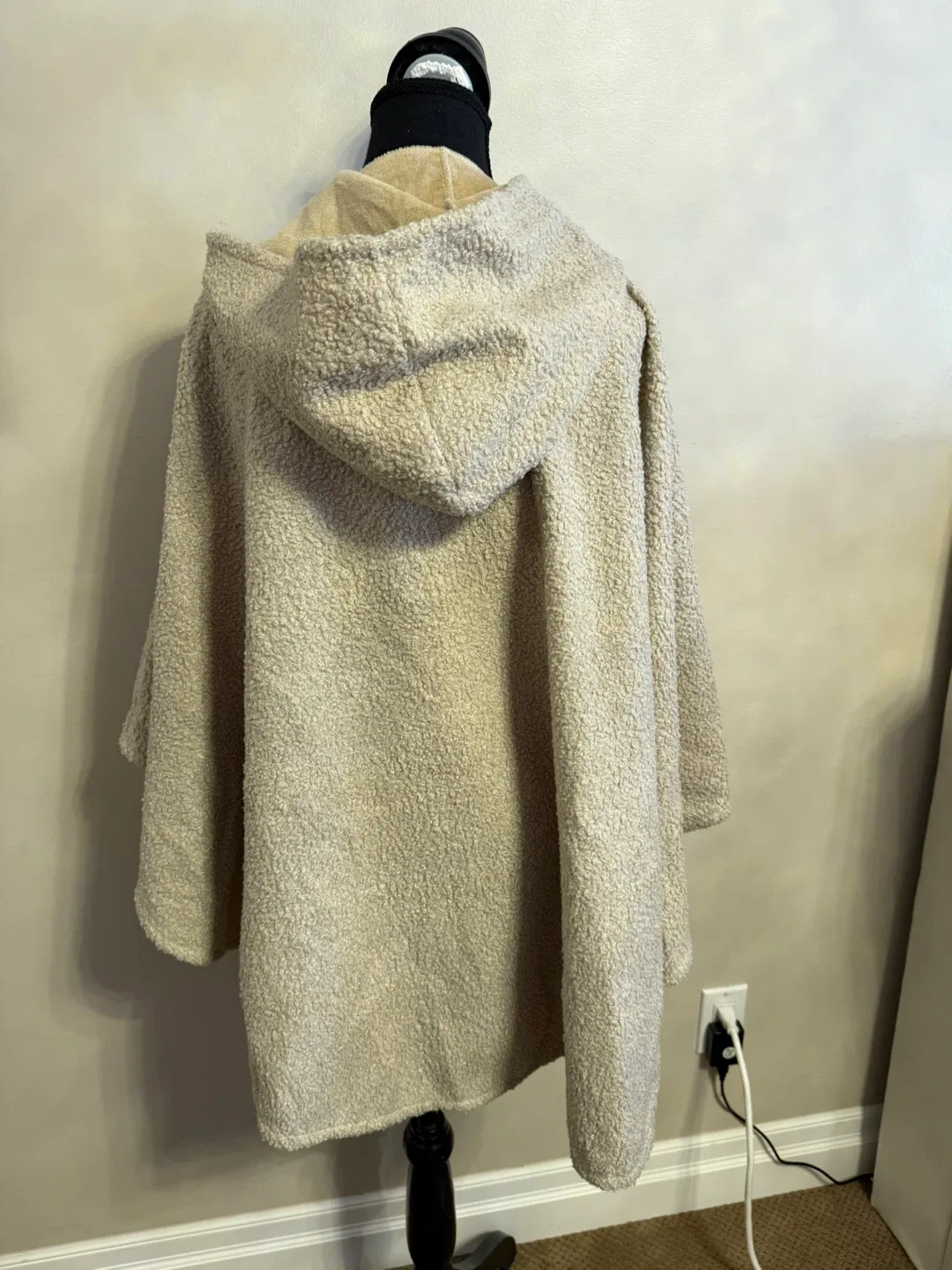 Beige Hooded Cape Coat image indicator(2)