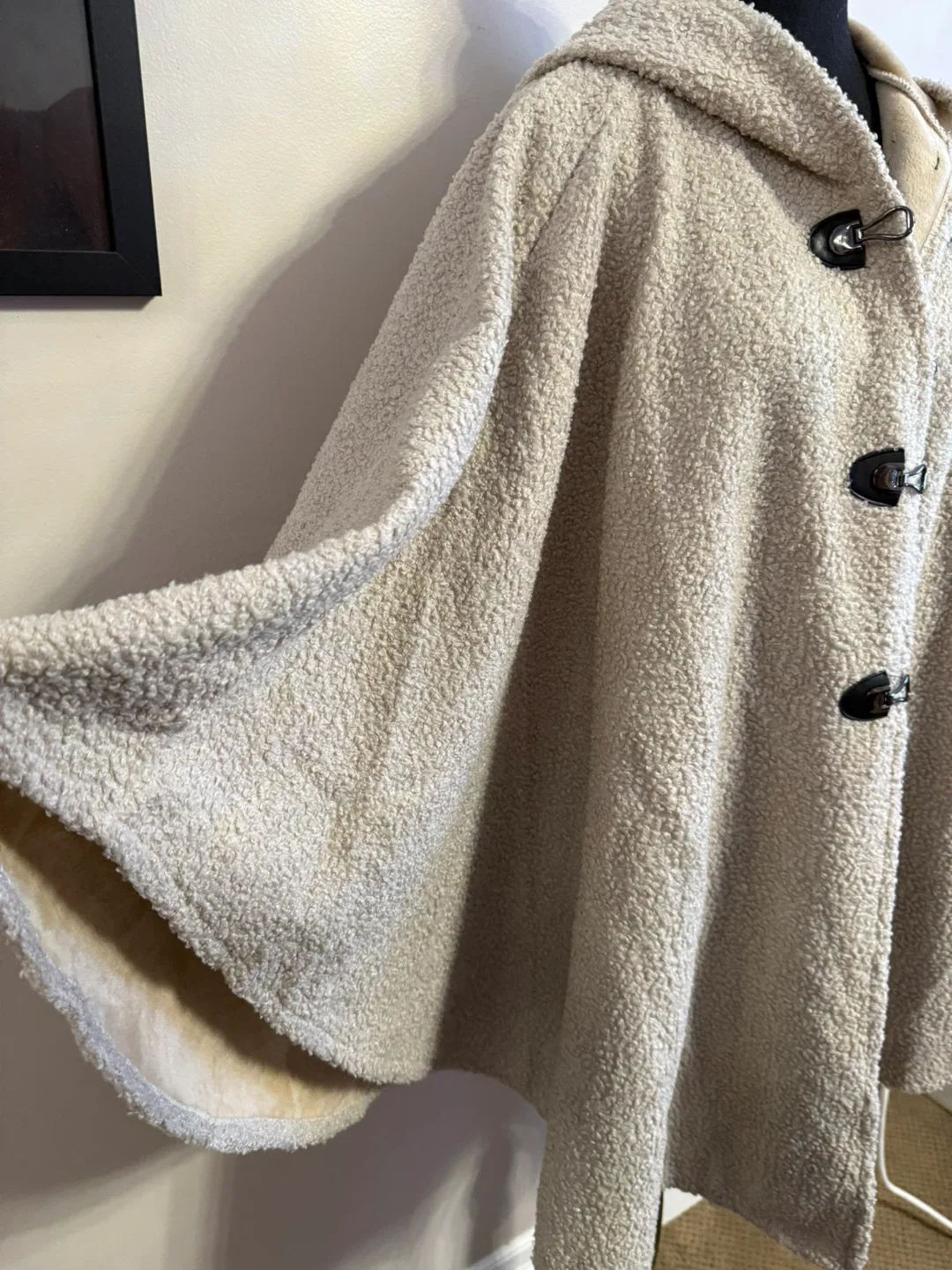 Beige Hooded Cape Coat image indicator(3)