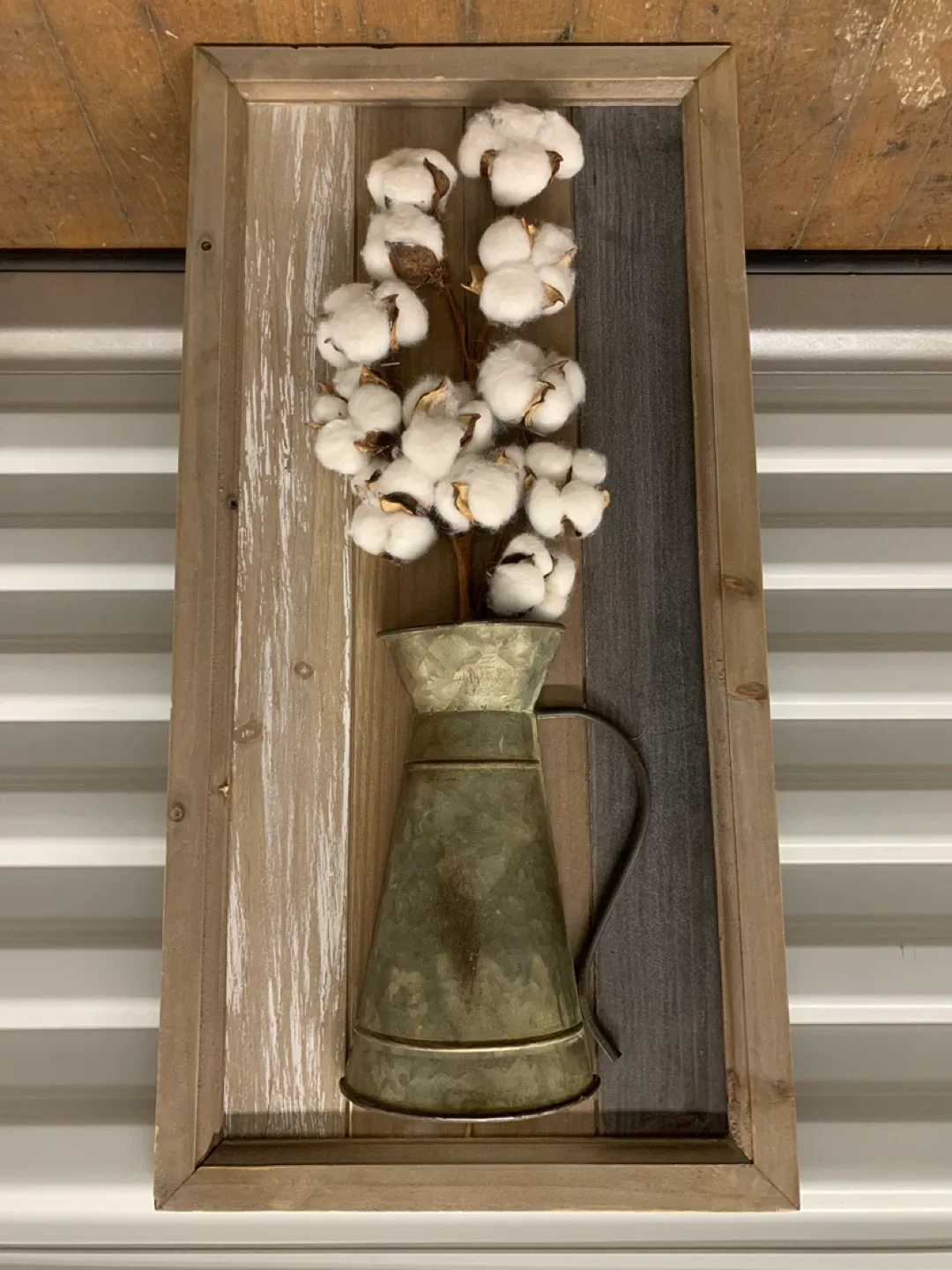 Wall Decor Cotton Branch in Metal Pitcher thumbnail