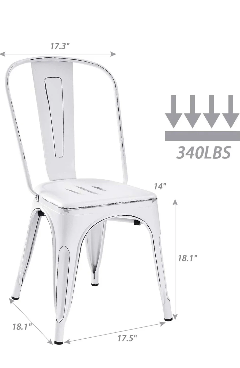 White Metal Dining Chairs - Set of 4 image indicator(2)