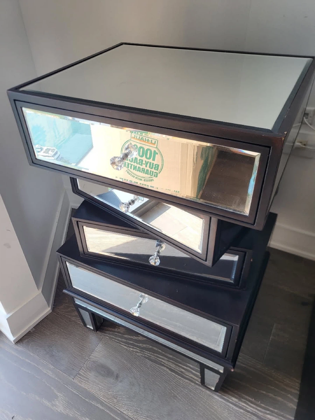 Mirrored Drawer Nightstand - photo 2