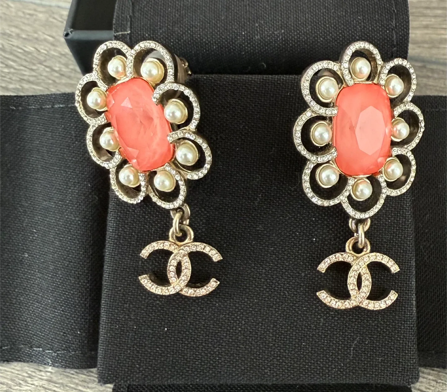 Chanel Earrings with Coral Stone image indicator(2)