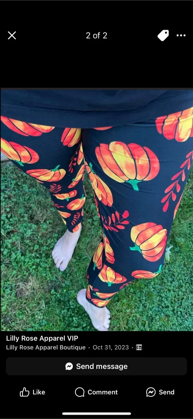 Lilly Rose Apparel Pumpkin Print Leggings image indicator(2)