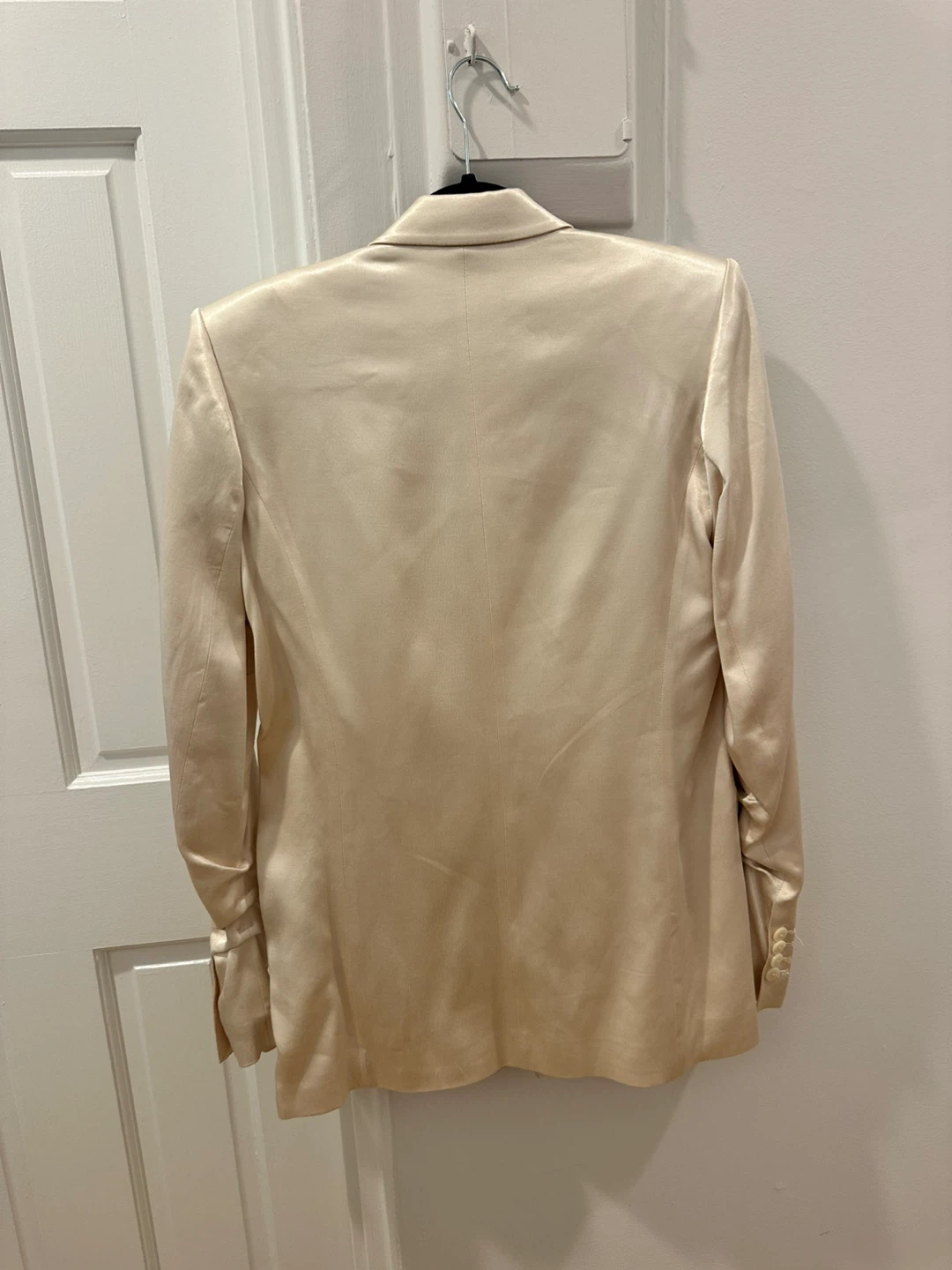Zara XS Silk-Satin Beige Blazer - photo 4