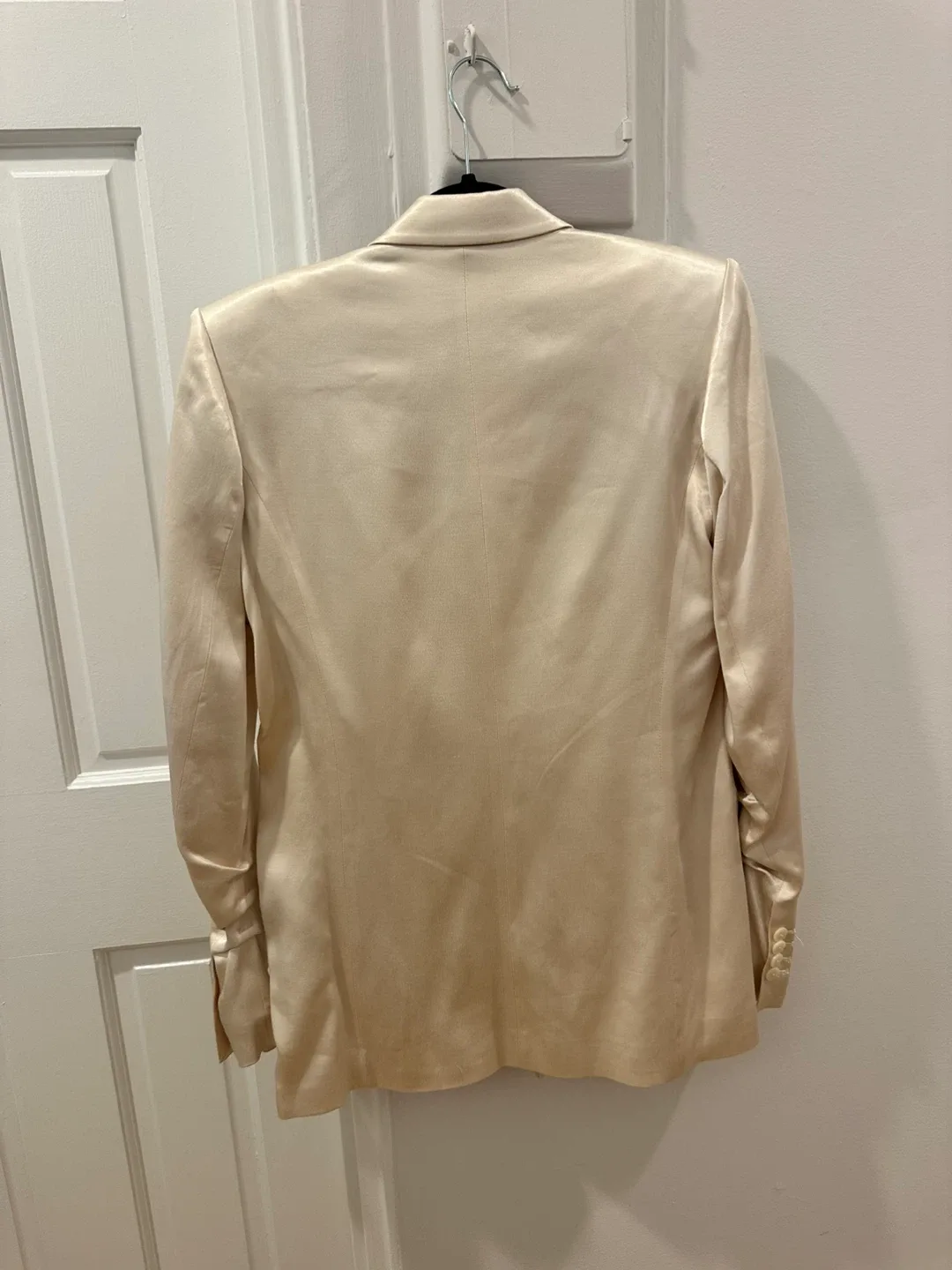 Zara XS Silk-Satin Beige Blazer image indicator(4)