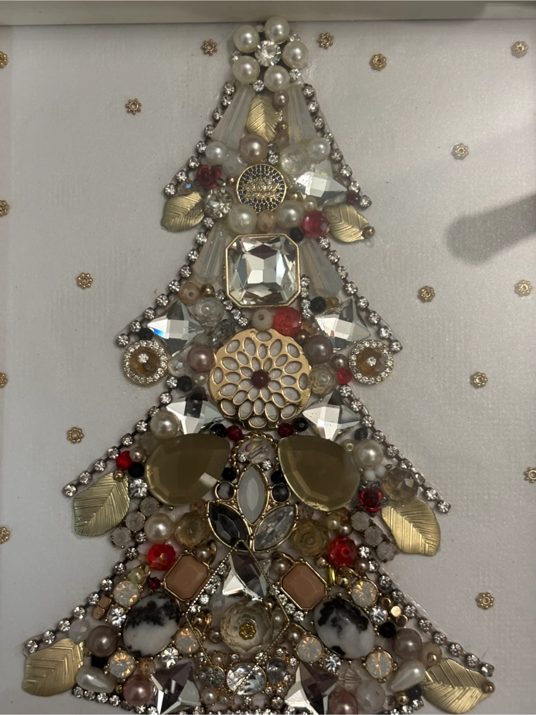 Framed Jeweled Christmas Tree Wall Art