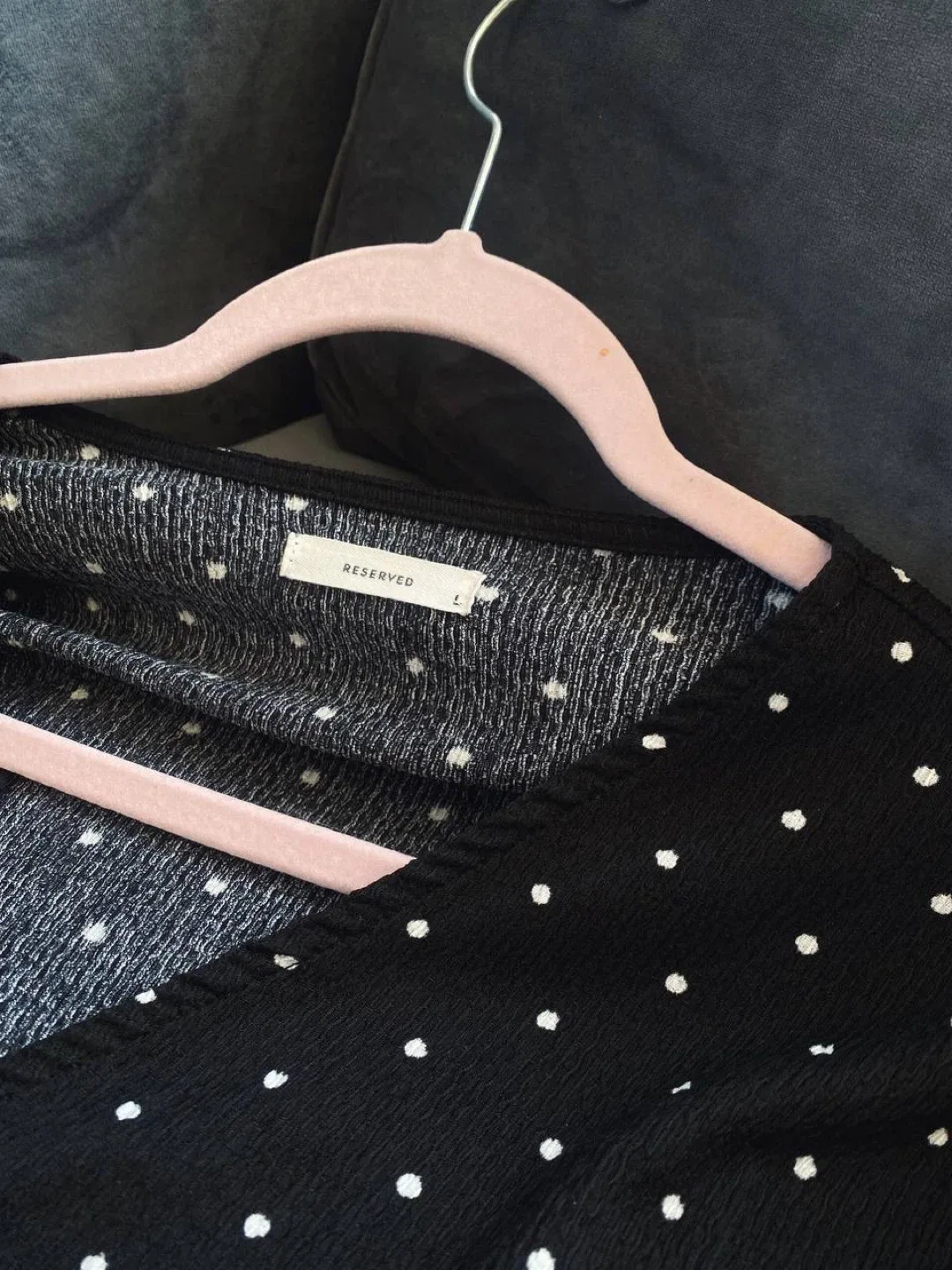 Black and White Polka Dot Wrap Dress, size L image indicator(2)