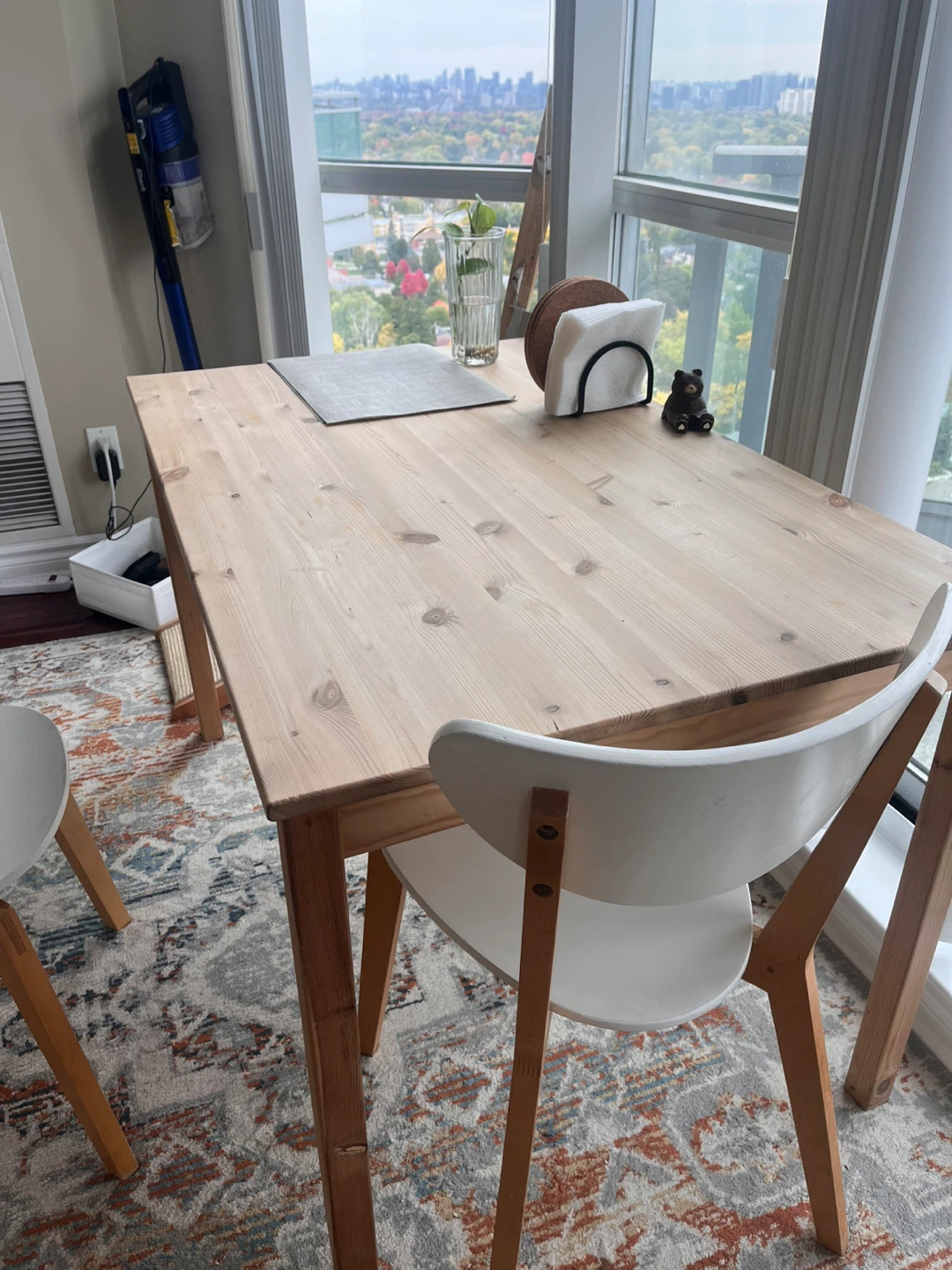 IKEA Pine Dining Table with two chairs - photo 2