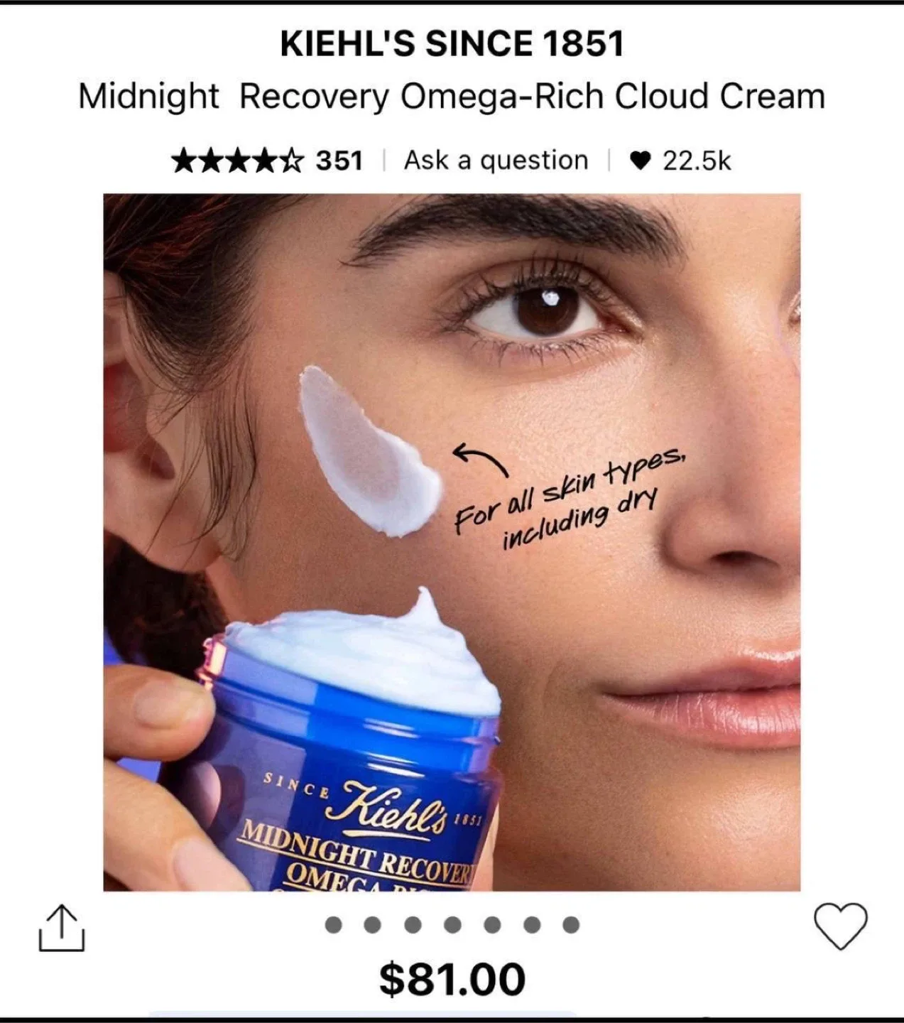 Kiehl's Midnight Recovery Cloud Cream,14 ml image indicator(2)