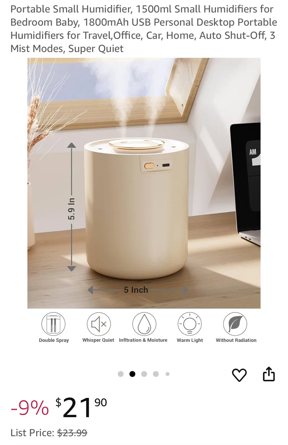 Brand new Portable Small Humidifier image indicator(2)