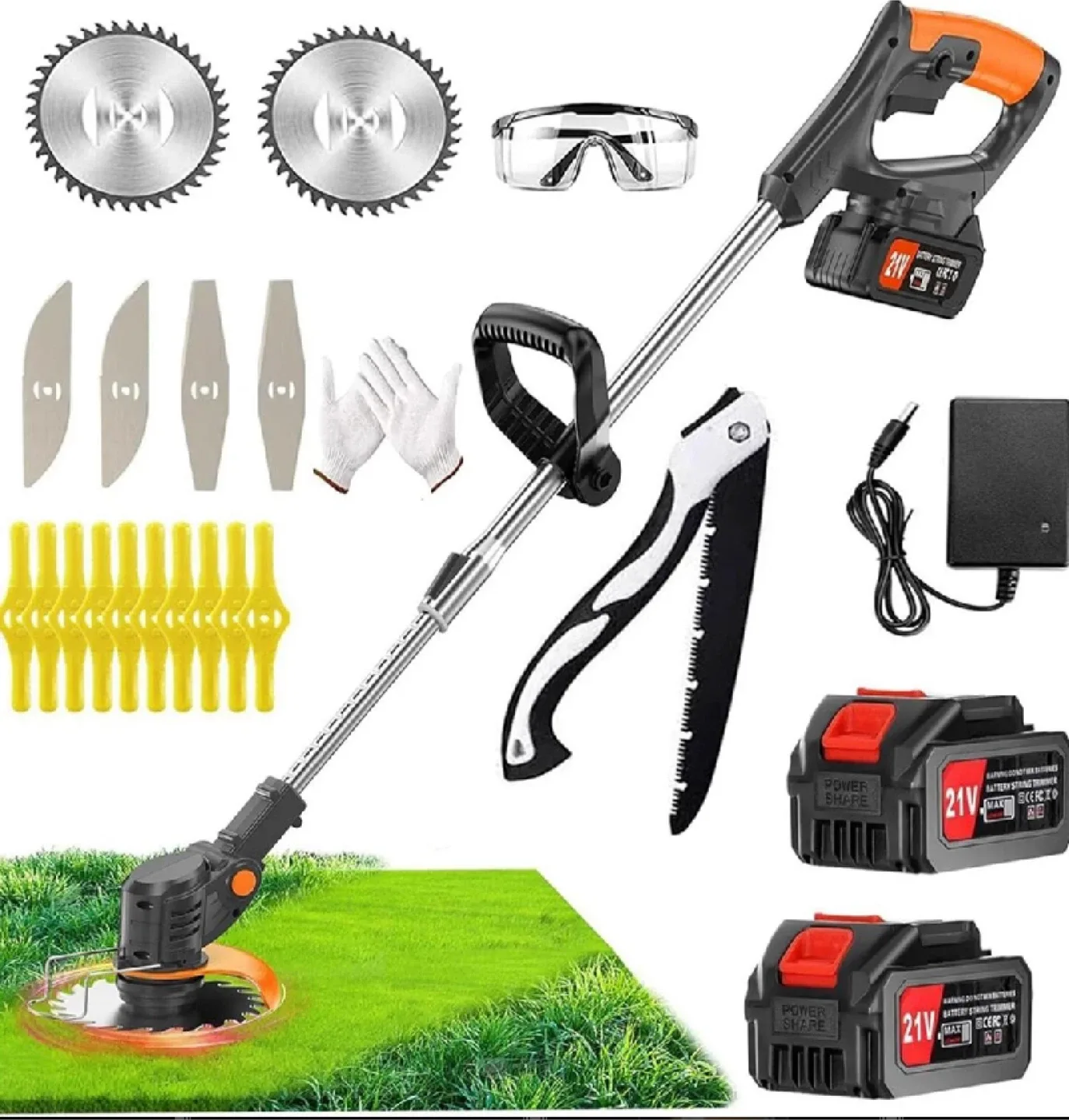 21V Cordless Grass Trimmer/Edger Kit - New