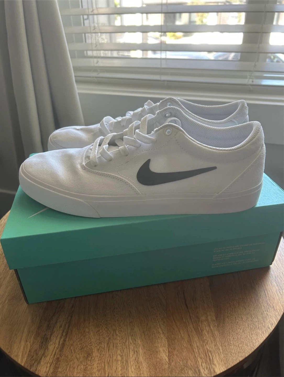 Nike SB Charge Canvas White Sneakers - Size 10 - photo 2