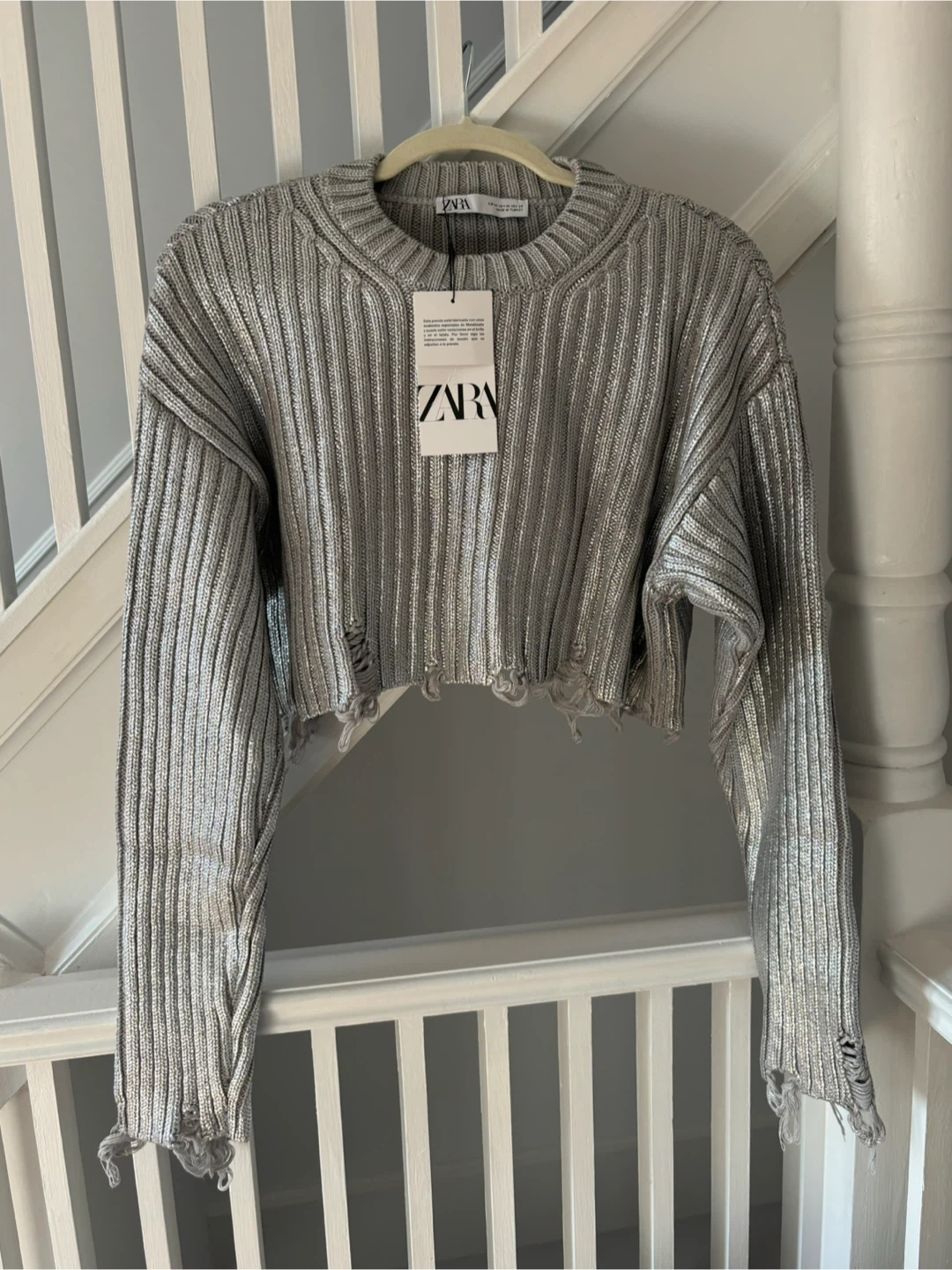 Zara Ribbed Metallic Sweater