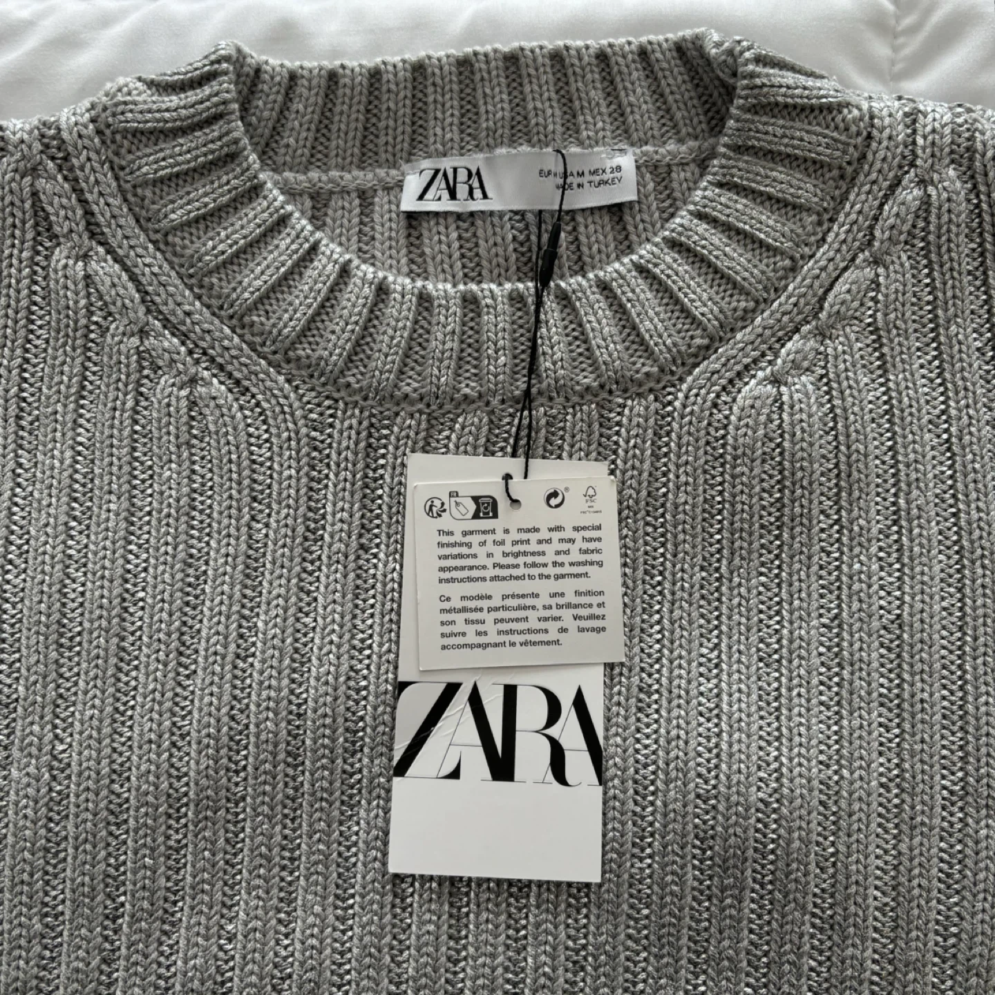 Zara Ribbed Metallic Sweater - photo 3
