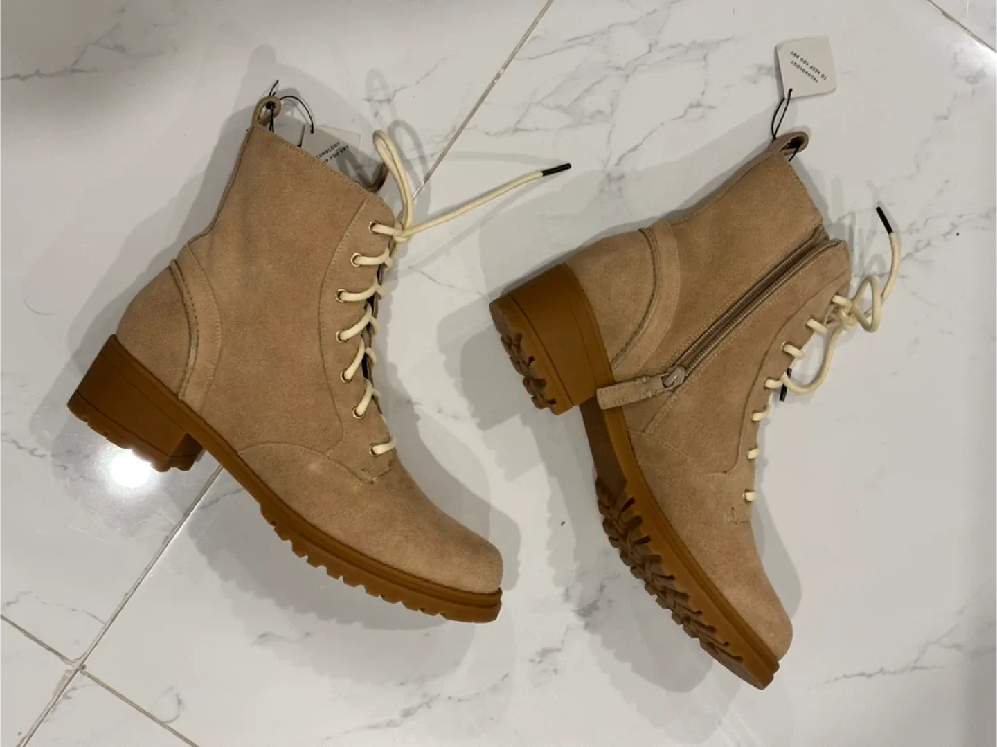 NEW Cole Haan Waterproof Combat Boots - Size 7.5 image indicator(7)