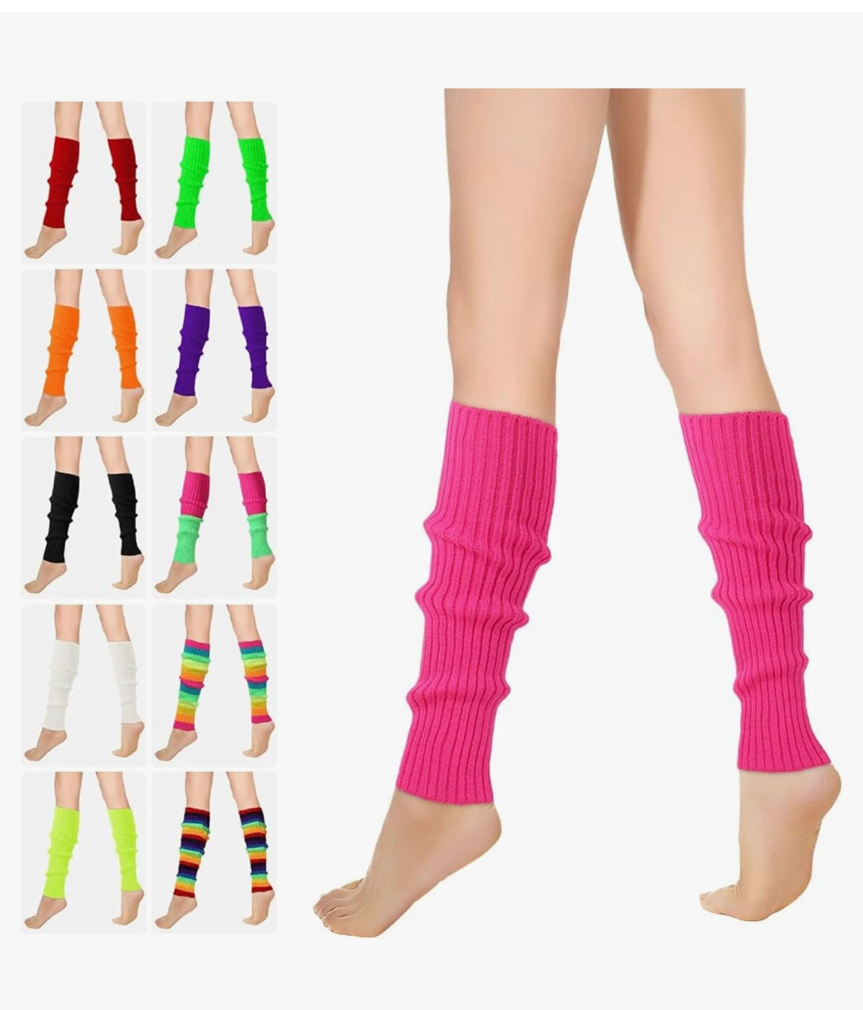 Pink & Green Leg Warmers