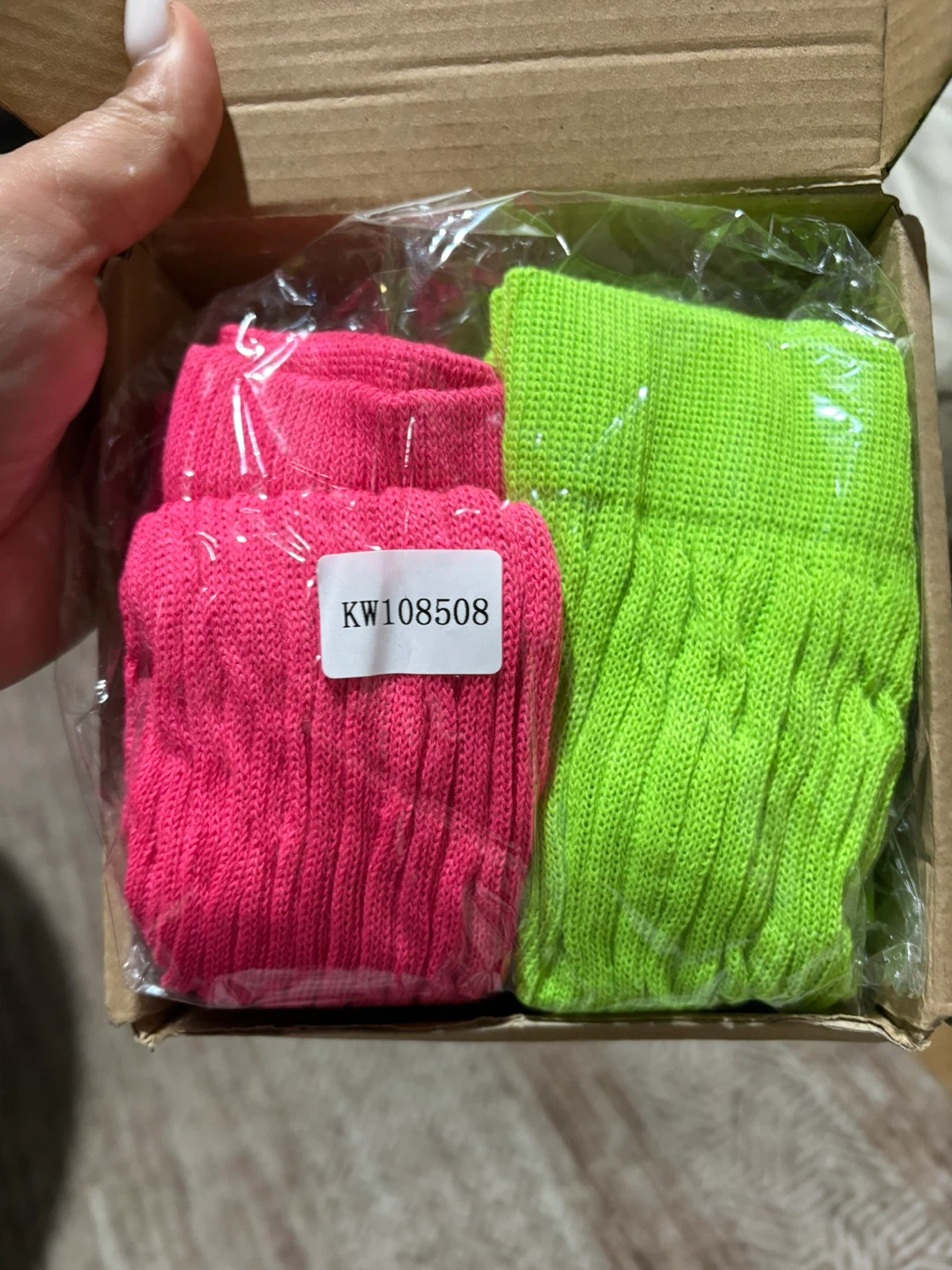Pink & Green Leg Warmers - photo 2