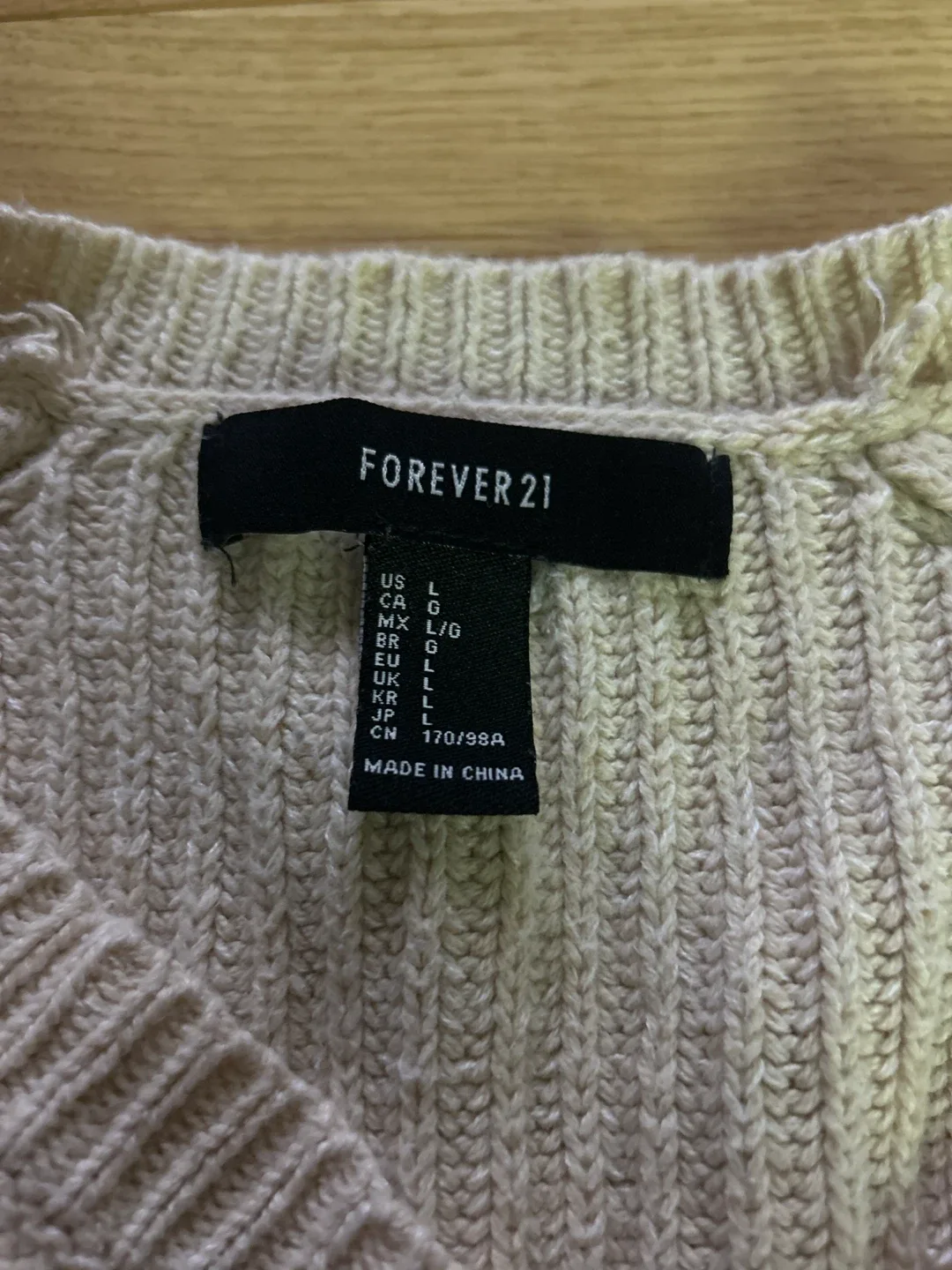 Forever 21 Cream Knit Sweater - Size L image indicator(2)