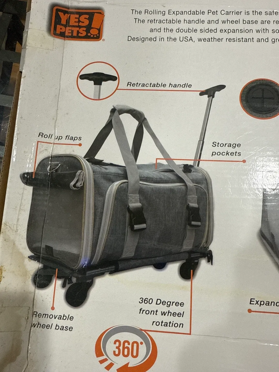 Yes Pets Rolling Expandable Pet Carrier image indicator(3)