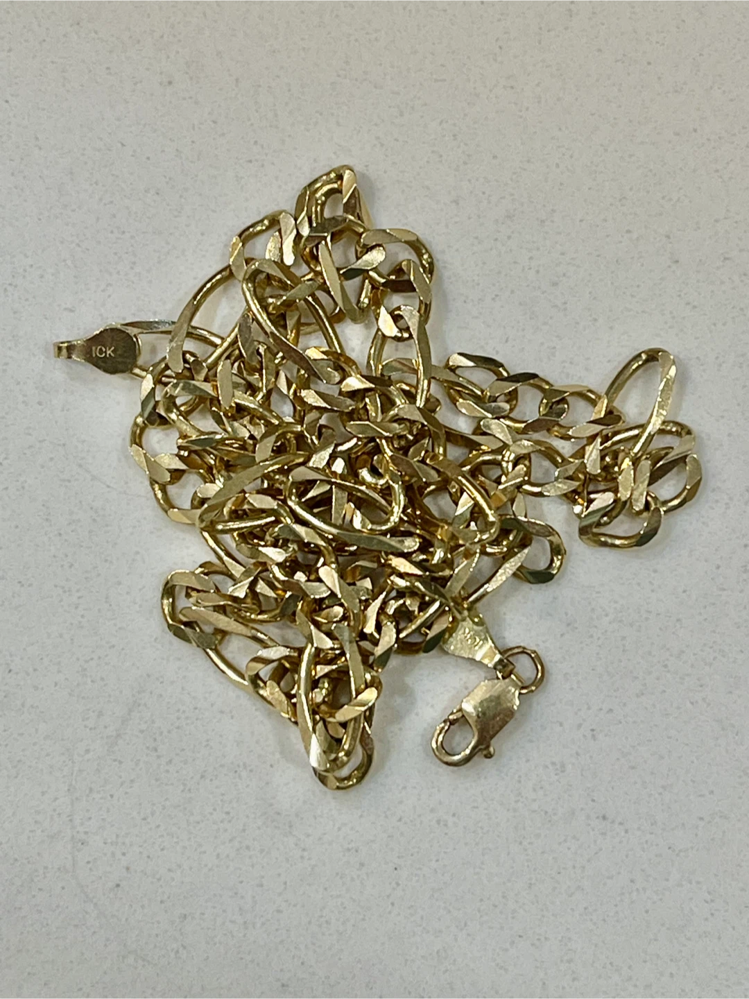 8mm Figaro Chain Coupe Diamond Cut 10k Gold