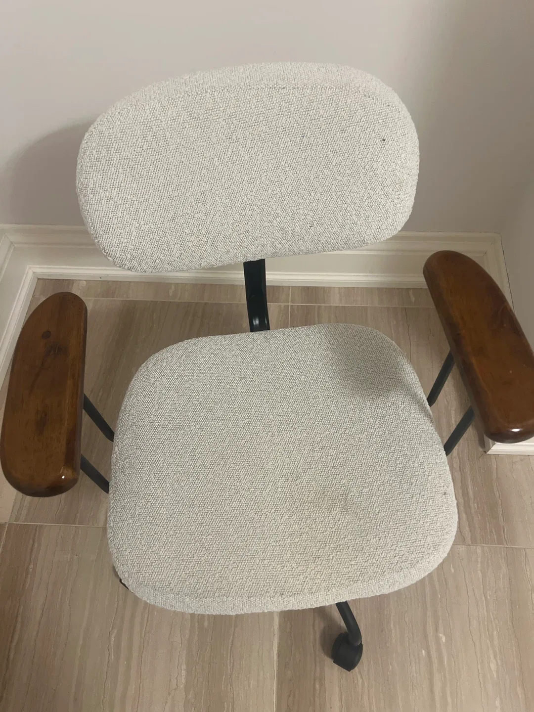 Office Chair - Grey Fabric & Wood Armrests image indicator(2)