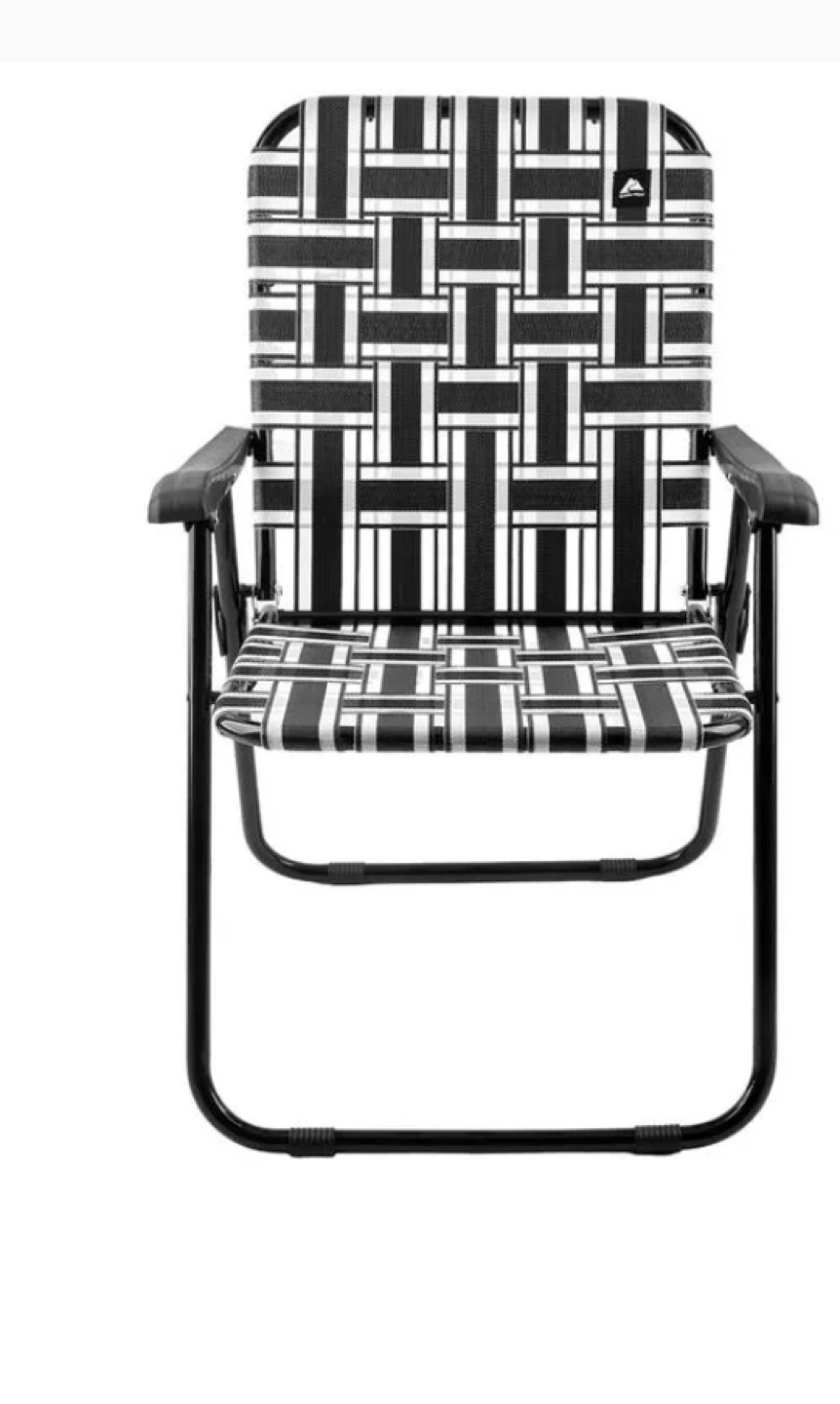 Folding Camp Chair - Black & White