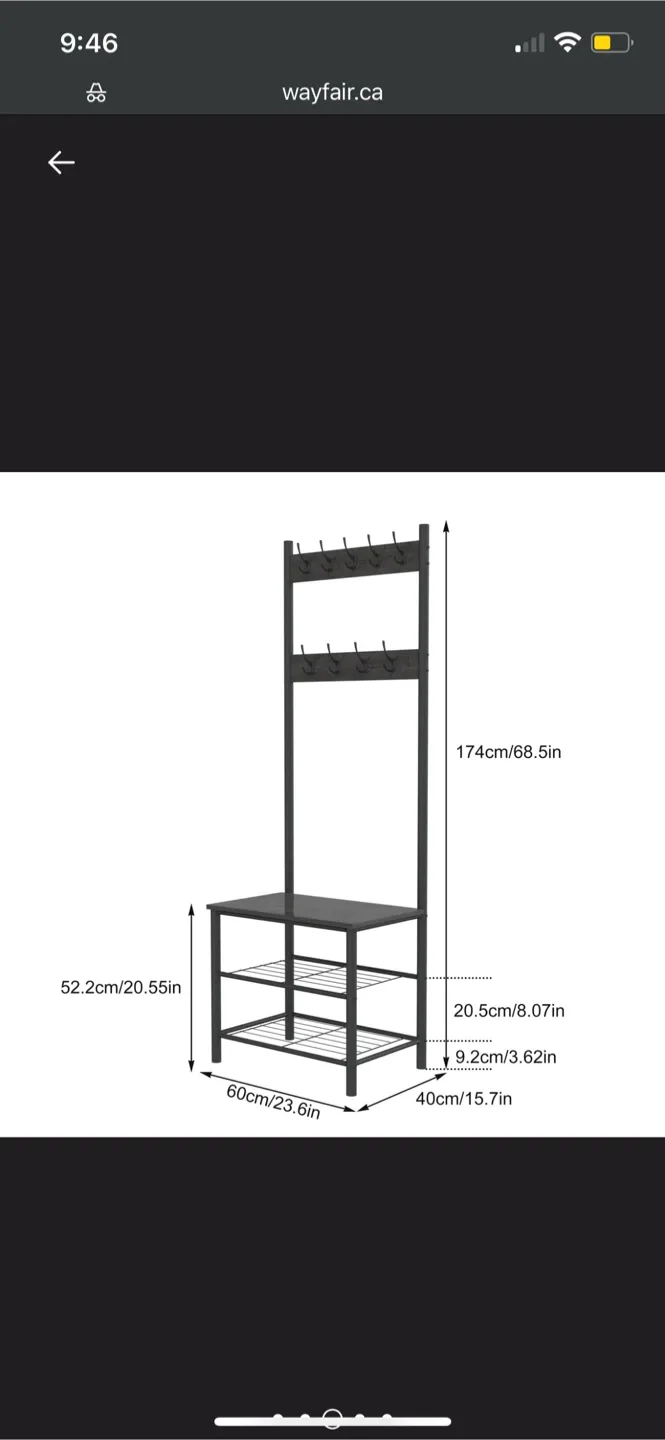 Coat Rack Hall Tree with Bench image indicator(4)