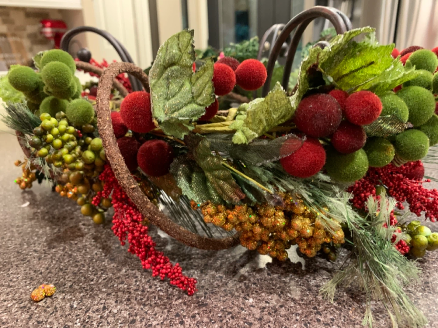 Christmas Poinsettia Bowl Centrepiece - photo 3