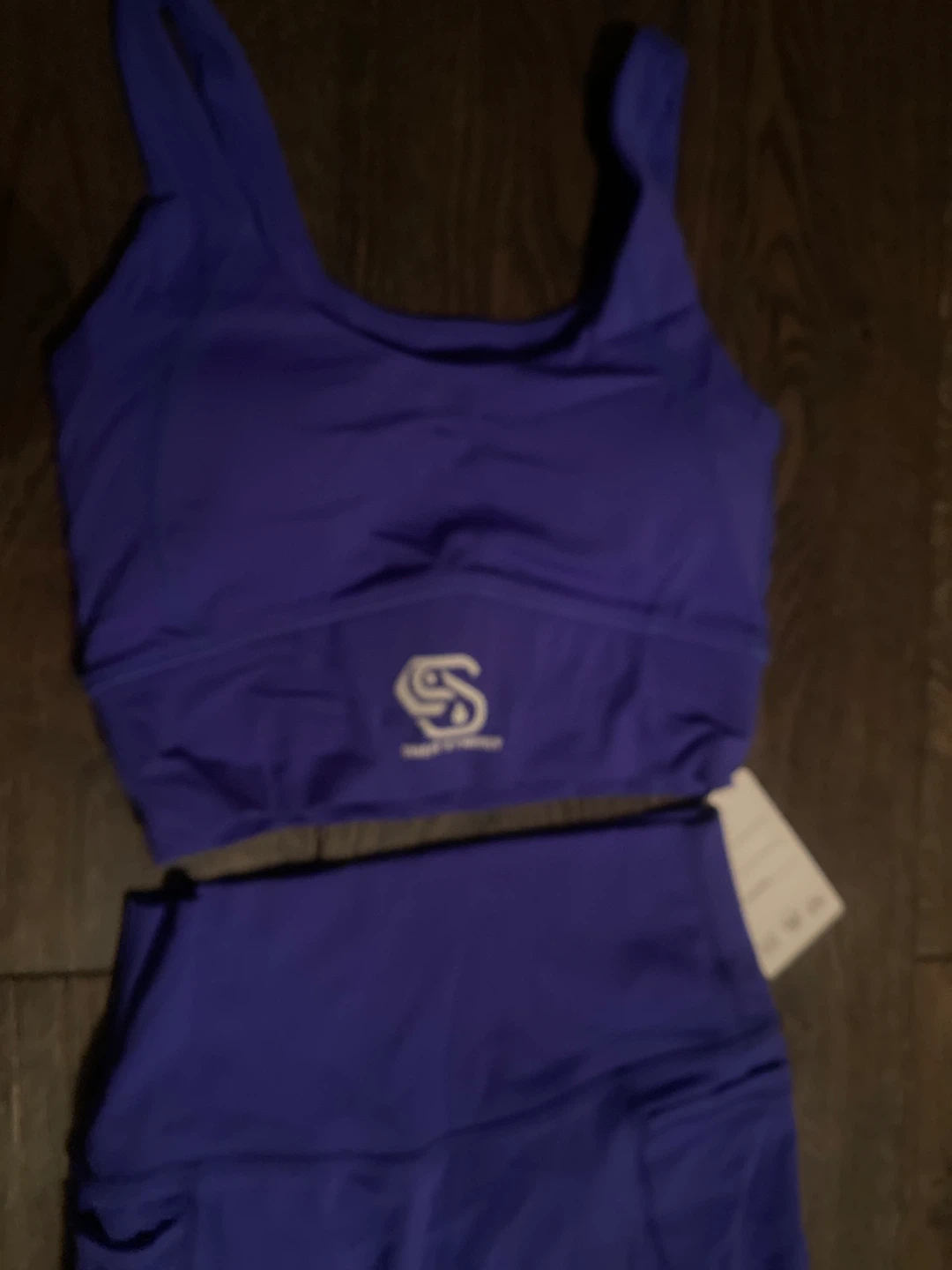 PURPLE SET AND BLUE LEGGINGS Sweat Synergy Activewear DEAL